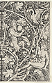 Wallpaper with Satyr Family, Sebald Beham German, Woodcut