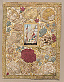 Saint Thomas, Anonymous, German, 18th century  German, Ink, silk, and painted vellum on a sheet of vellum with a gilt-stamped paper border
