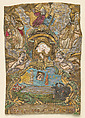 The Madonna of Paradise, Our Lady of Good Counsel, Anonymous, German, 18th century German, Mixed media with hand-colored engraving, fabric, metallic thread, and paint on paper