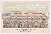 View of Broadway, New-York, from Exchange Alley to Morris Street, West Side, Frederick Heppenheimer  American, Lithograph with tint stones and hand coloring