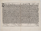 Explanatory Text, Part I, from the Arch of Honor, proof, dated 1515, printed 1517-18, Hieronymus Andreae (German, Bad Mergentheim ca. 1485–1556 Nuremberg), Woodcut and letterpress