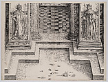 The Pedestal of the Central Portal with Figures of Two  Archdukes of Austria, from the Arch of Honor, proof, dated 1515, printed 1517-18, Hans Springinklee (German, ca. 1495–after 1522), Woodcut; proof