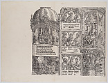 Maximilian as Founder and Protector of the Order of St. George; and Maximilian and the Knights of St. George Vowing a Crusade Against the Turks; with Portraits of Emperors and Kings (Maximilian's Forerunners), from the Arch of Honor, proof, dated 1515, printed 1517-18, Albrecht Altdorfer (German, Regensburg ca. 1480–1538 Regensburg), Woodcut and letterpress