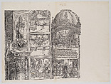 Tournaments and Masquerades; and Maximilian's Genealogical and Heraldic Studies; with a Statue of Albrecht the Lucky; and Portraits of Maximilian's Ancestors and Relatives,from the Arch of Honor, proof, dated 1515, printed 1517-18, Albrecht Altdorfer (German, Regensburg ca. 1480–1538 Regensburg), Woodcut and letterpress