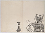 The Ornaments Atop the Left Portal, from the Arch of Honor, proof, dated 1515, printed 1517-18, Hans Springinklee (German, ca. 1495–after 1522), Woodcut
