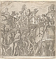 The Triumph of Julius Caesar, Andrea Andreani (Italian, Mantua 1558/1559–1629), Chiaroscuro woodcut comprising 10 sheets (9 of images and 1 title) from slightly different printings from three and four blocks in black (keyblock) and shades from light brown through gray