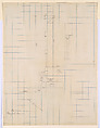Section of Residence and Modified Base, Little House, Wayzata, Minnesota. Verso- Elevation, plan, and two sections through a fireplace, Frank Lloyd Wright (American, Richland Center, Wisconsin 1867–1959 Phoenix, Arizona), Graphite