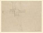 Drawing for "Concept B" living room with patio and courtyard, Little House, Wayzata, Minnesota. Verso-Drawing for "Concept C" living room turned 90 degrees and no patio, Little House, Wayzata, Minnesota, Frank Lloyd Wright (American, Richland Center, Wisconsin 1867–1959 Phoenix, Arizona), Graphite