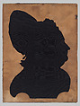 Portrait of Martha Washington, Eleanor Parke Custis  American, Hollow-cut silhouette on linen
