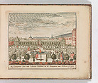 ' ’De Koninginne Tuin met 't Groene Kabinet , en de Oranjerie, van Achteren gezien", in: Tooneel Der Voornaamste Nederlands Huizen, En Lust Hoven, Naar T Leven Afgebeeld, Carel Allard Dutch, Color engraving (à la poupée)