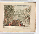 'De Laan na Ceres, tegen over 't Beeld van Phaunus'', in: Tooneel Der Voornaamste Nederlands Huizen, En Lust Hoven, Naar T Leven Afgebeeld, Carel Allard  Dutch, Color engraving (à la poupée)