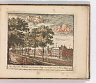 'Het Hof van Holland; in 's Graven-Hage, aan de zyde van de Veiver Berg te zien'', in: Tooneel Der Voornaamste Nederlands Huizen, En Lust Hoven, Naar T Leven Afgebeeld, Carel Allard  Dutch, Color engraving (à la poupée)