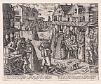 Meat Market (from the pair Meat Market and Vegetable Market), Peeter van der Borcht (Netherlandish, Mechelen ca. 1535–1608 Antwerp), Etching; first state of two