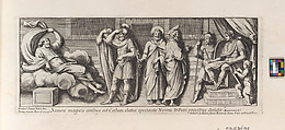 Saint Paul standing before the Proconsul, from a series of 15 plates, depicting Raphael's works for the Vatican stanze and the Sistine Chapel tapestries, Pietro Santi Bartoli  Italian, Etching
