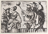 Death and the Devil Surprising Two Women, Daniel Hopfer (German, Kaufbeuren 1471–1536 Augsburg), Etching