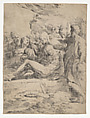 Entombment Facing Left, Parmigianino (Girolamo Francesco Maria Mazzola) (Italian, Parma 1503–1540 Casalmaggiore), Etching with drypoint; first state of two
