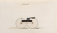 Album of 29 presentation drawings of various types of carriages, Brewster & Co. (American, New York), Pen and black ink, watercolor and gouache with gum Arabic