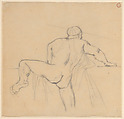 Man Seen from the Back, Théodore Géricault (French, Rouen 1791–1824 Paris), Graphite on tracing paper, laid down