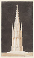 Spired Gothic Monument, Joseph Michael Gandy  British, Pen and ink, brush and wash, over graphite