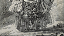 Marie Antoinette in a Park, Elisabeth Louise Vigée Le Brun (French, Paris 1755–1842 Paris), Black chalk, stumped, and white chalk; framing lines in black chalk