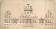 Design for the Garden Façade of a Palace, Giovanni Niccolò Servandoni  Italian, Graphite, pen and black and gray ink, brush and gray wash