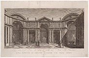 Right side of the portico in the courtyard of the Museo Pio-Clementino, from 'Veduta generale in prospettiva del cortile nel Museo Pio-Clementino', Vicenzo Feoli Italian, Etching and engraving