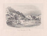 View of Sintra with what is now the National Palace in the background, Clementine de Brelaz Portuguese, Lithograph on chine collé on a larger support sheet