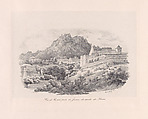 View of the Sintra from the garden of the Comte de Povoa, National Palace in the background, Clementine de Brelaz Portuguese, Lithograph on chine collé on a larger support sheet