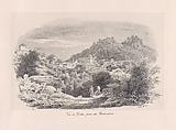 View of Sintra with the Castanheiros hills in the background, Clementine de Brelaz Portuguese, Lithograph on chinecollé on a larger support sheet