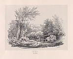 View of Sinta near the Colares river, Clementine de Brelaz Portuguese, Lithograph on chine collé on a larger support sheet