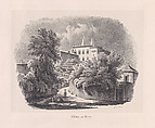 View of Sintra with what is now the National Palace in the background, Clementine de Brelaz Portuguese, Lithograph on chine collé on a larger support sheet