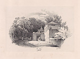 View of the Quinta dos Pizões, Sintra, Clementine de Brelaz Portuguese, Lithograph on chine collé on a larger support sheet