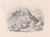 View of the Convento de Pena, the castle of the Moors in the background, Clementine de Brelaz Portuguese, Lithograph on chine collé on a larger support sheet