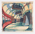 The Tube Station, Cyril E. Power (British, London 1872–1951 London), Linocut