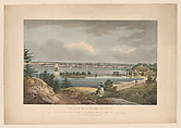 New York from Heights Near Brooklyn [The Wall View from Brooklyn], John Hill  American, born England, Hand-colored etching and aquatint
