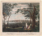 The City of New York, in the State of New York, North America [The Birch View with the Picnic Party], Samuel Seymour  American, Hand-colored engraving and etching; third state of three