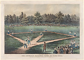 The American National Game of Base Ball: Grand Match for the Championship at the Elysian Fields, Hoboken, N. J., Currier & Ives  American, Hand-colored lithograph