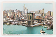 New York and Brooklyn Bridge, Detroit Publishing Company  American, Color lithograph