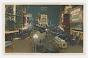 Broadway at Night, New York, Detroit Publishing Company  American, Color lithograph