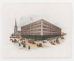 A Visit to Denning's, Broadway, New York, Leaves from an artist's Sketch Book [trade catalogue], E. J. Denning & Co. (American, 1876–92), Illustrations: color lithographs photomechanical prints