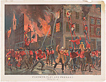 Firemen Past and Present: 'Whoop Her Up", H. A. Thomas and Wylie Lithographic Company  American, Colored lithograph