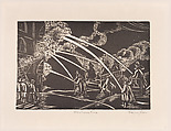 Warehouse Fire, Harry R. Rein  American, Woodcut
