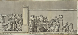 Louis XVI as the Benefactor of Surgery, Esprit Antoine Gibelin (French, Aix en Provence 1739–1813 Aix en Provence), Pen and black ink, brush and gray wash, over black chalk underdrawing