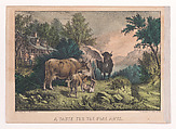 A Taste for the Fine Arts, Currier & Ives  American, Hand-colored lithograph