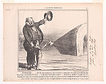 Mr. Prudhomme: – My son, salute this monument..., from L'Exposition Universelle, Honoré Daumier  French, Lithograph on thin Japan paper; second state of two, proof