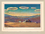 Christmas Card (Nirvana), Rockwell Kent American, Color lithograph on white paper adhered to white paper