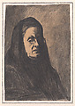 Bust of a Woman Wearing a Pince-nez (Wife of the Artist), Théodule-Augustin Ribot French, Charcoal on laid paper