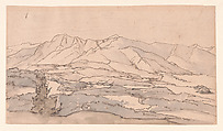 Mountainous landscape, Anonymous, German, 19th century  German, Pen and brown ink, wash, and graphite