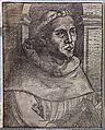 Copy of Luther as an Augustinian Friar, Half Length, Anonymous, German, 16th century, Woodcut; third state of eight (Hollstein)