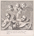 Angels with a violin and lute, Violante Vanni  Italian, Etching and engraving